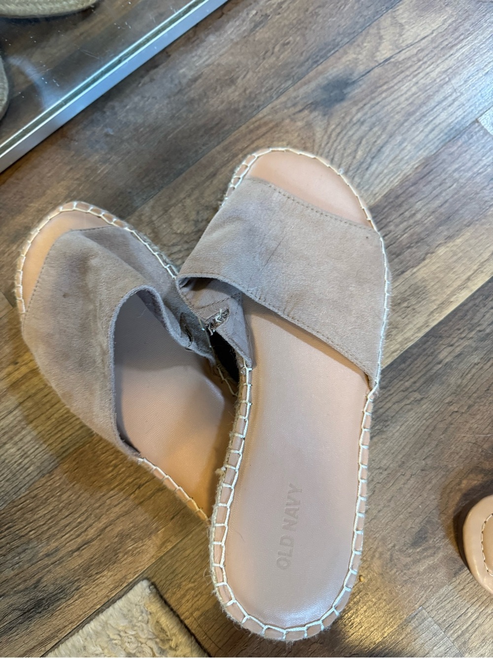 Old Navy Women's Taupe Espadrille Slide Sandals
